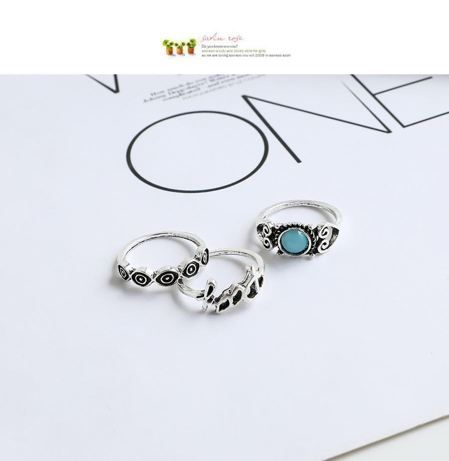 Fashion Silver Alloy Letter Aircraft Ring Set,Rings Set