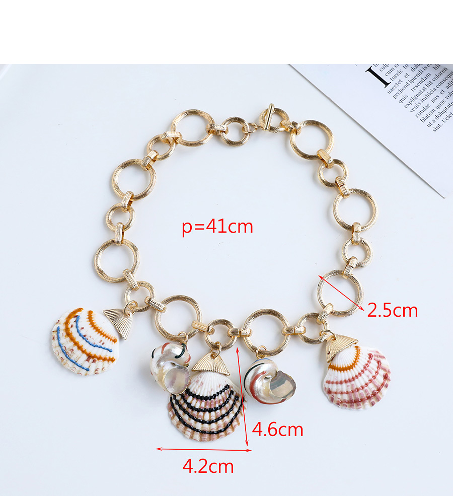 Fashion Golden Alloy Chain Shell Conch Necklace,Pendants