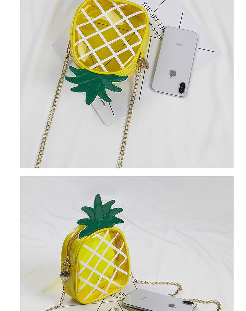 Fashion Yellow Pvc Transparent Jelly Pineapple Shoulder Bag,Shoulder bags