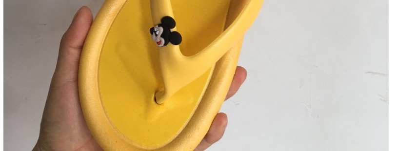 Fashion Black Mickey Print Flip Flop Sandals,Slippers