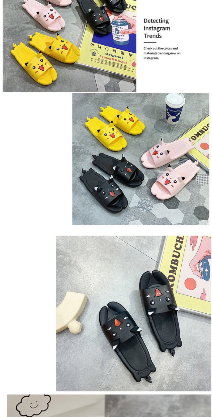 Fashion Pink Pikachu Expression Wet Horizontal Slippers,Slippers