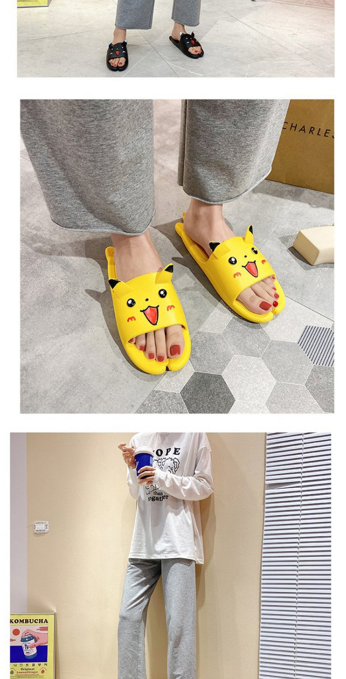 Fashion Pink Pikachu Expression Wet Horizontal Slippers,Slippers
