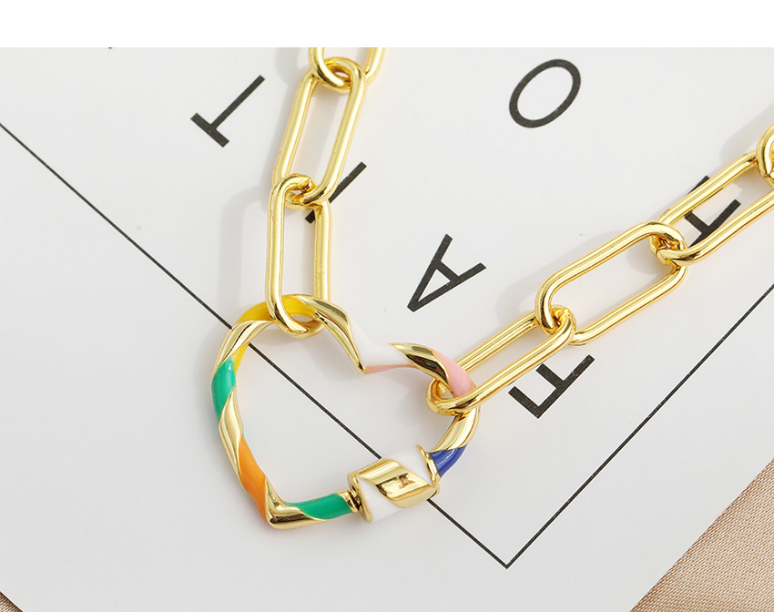 Fashion Love Copper Color Geometric Necklace,Chains