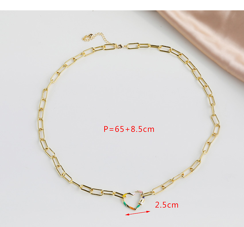 Fashion Love Copper Color Geometric Necklace,Chains