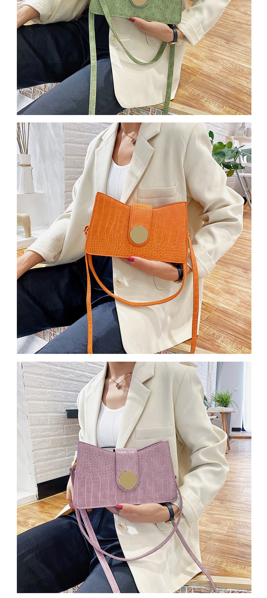 Fashion Khaki Nylon Chain Stitching Crossbody Chest Bag,Shoulder bags