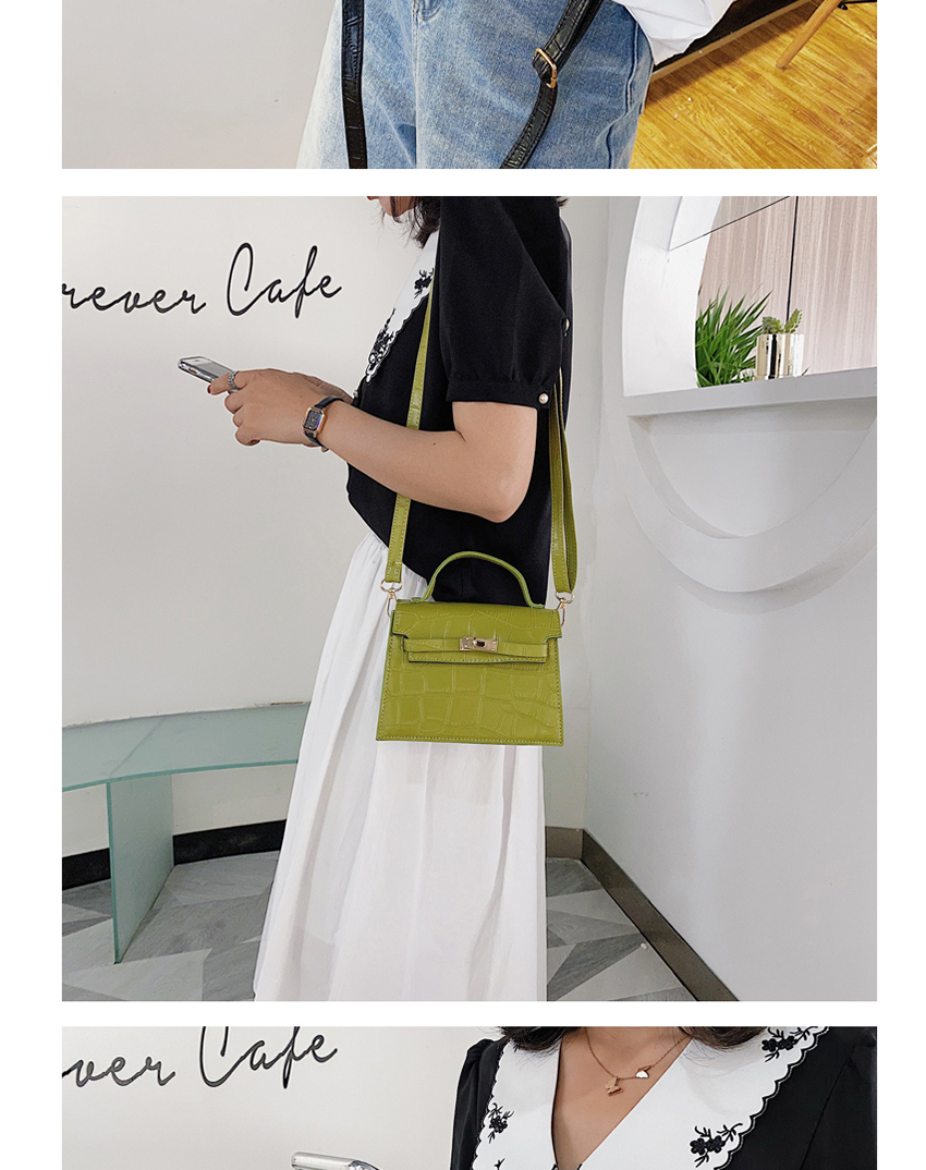 Fashion Khaki Stone Chain Shoulder Bag,Shoulder bags