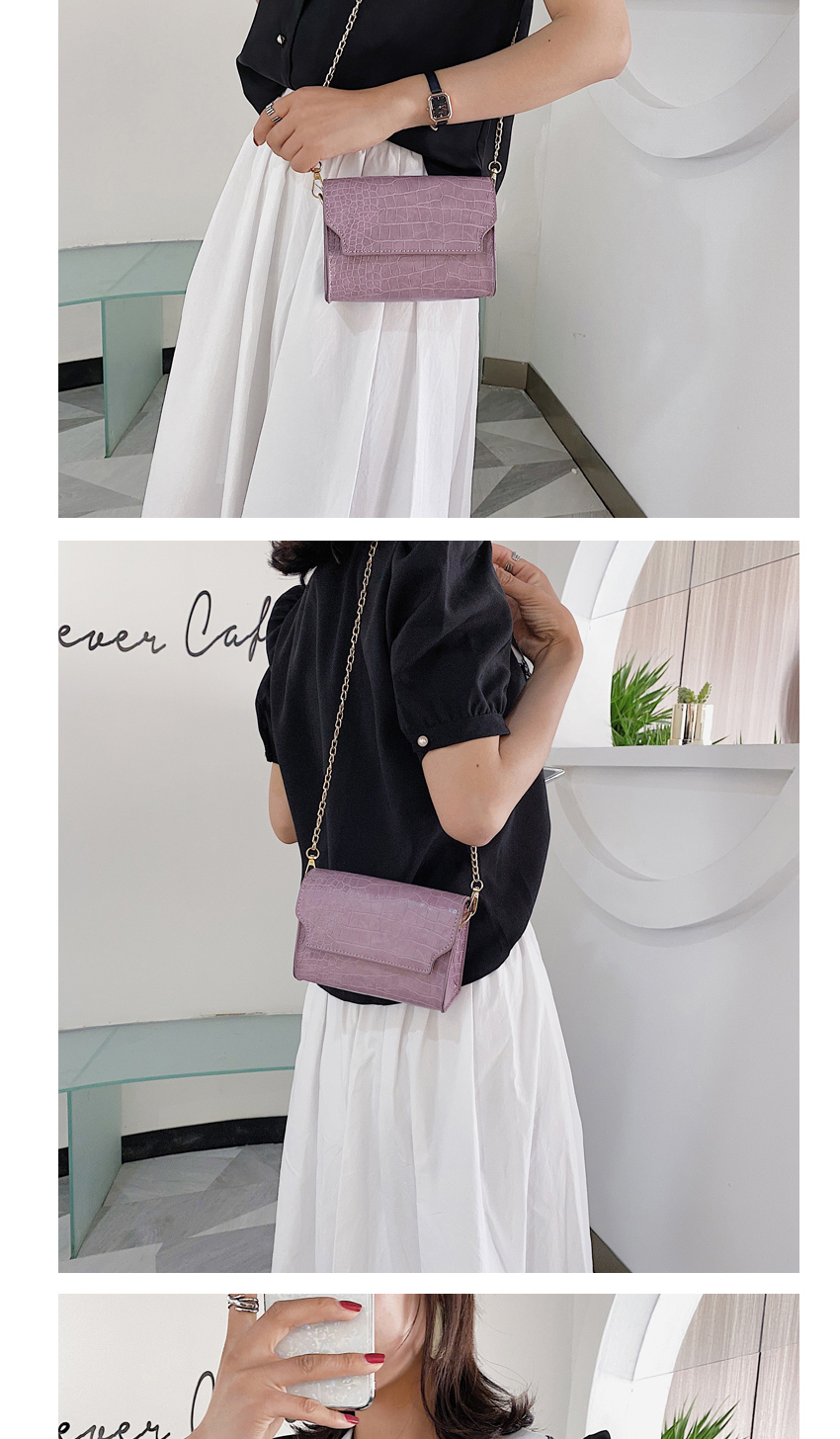 Fashion Purple Crocodile Chain Crossbody Bag,Shoulder bags
