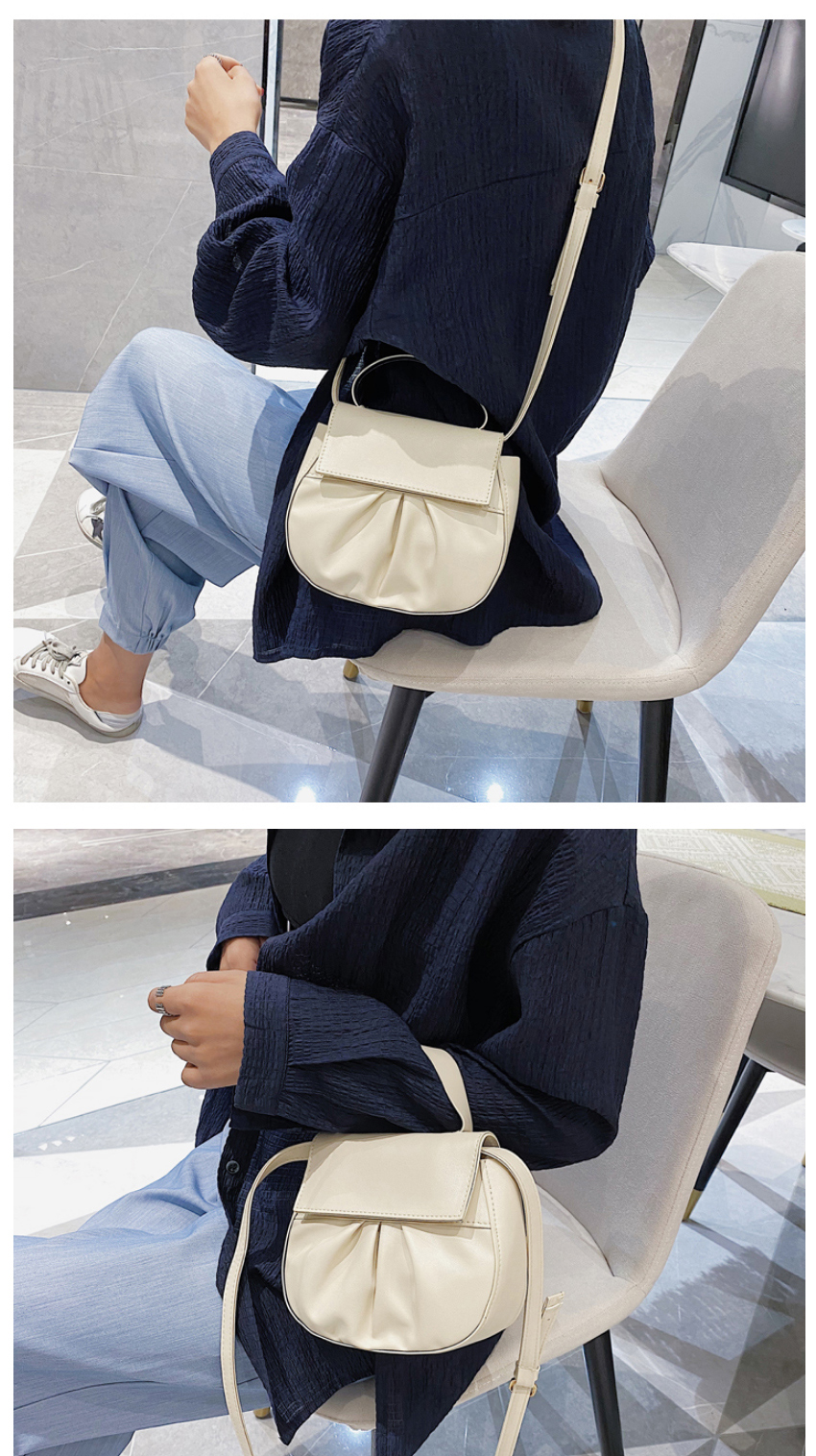 Fashion Black Pleated Flip Crossbody Bag,Messenger bags