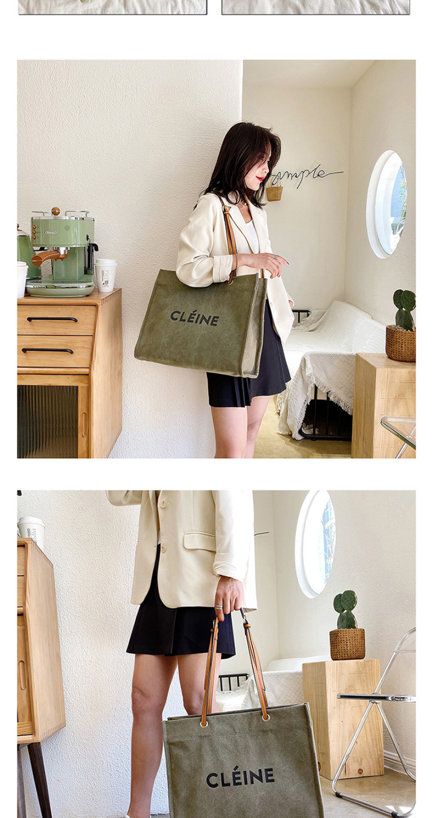 Fashion White Canvas Letter Printed Large Capacity Shoulder Bag,Handbags