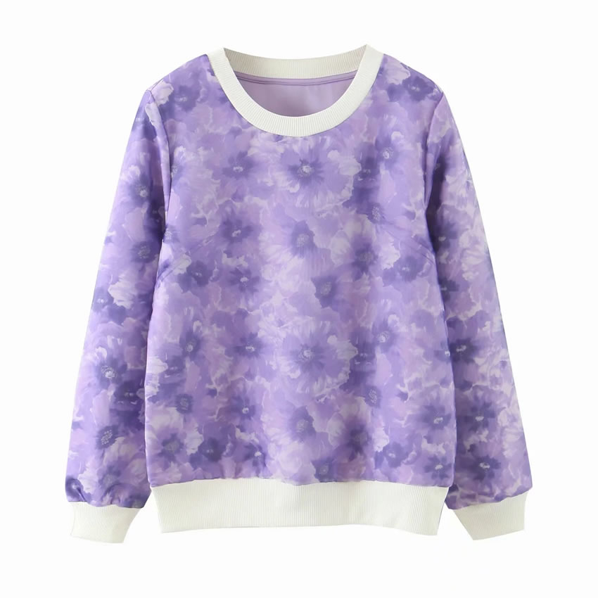 Fashion Purple Eugen Yarn Stitching Double-layer Contrast Sweater,Coat-Jacket