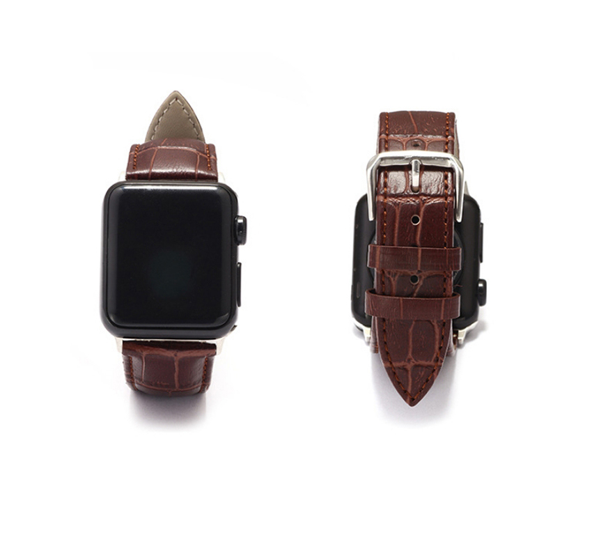 Fashion Black Applicable Apple Watch Alligator Leather Strap,Ladies Watches