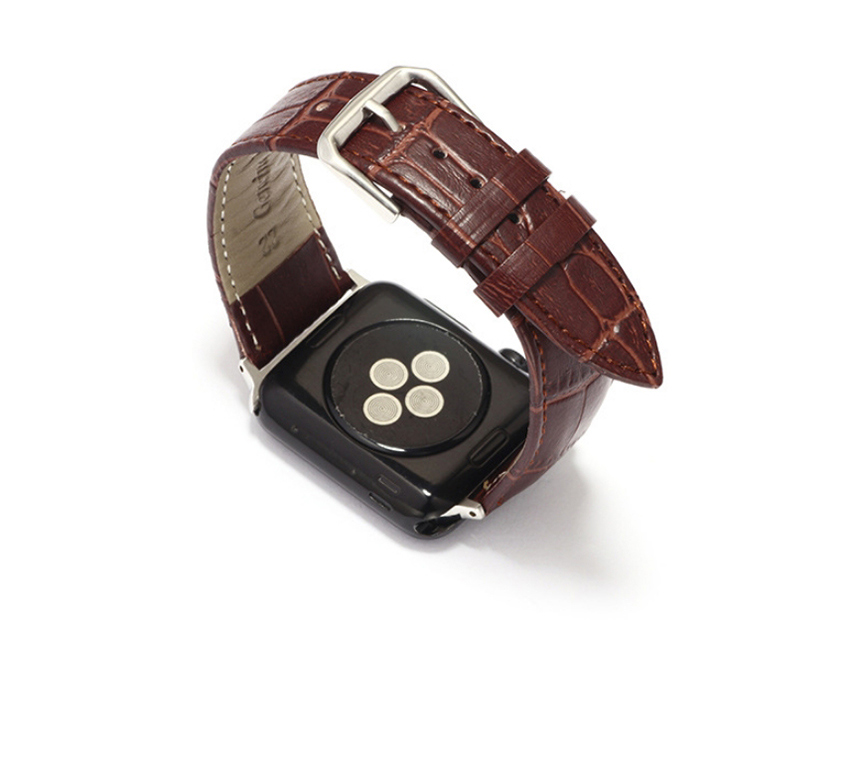 Fashion Black Applicable Apple Watch Alligator Leather Strap,Ladies Watches