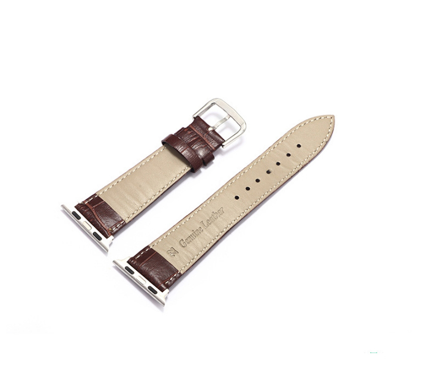 Fashion Brown Applicable Apple Watch Alligator Leather Strap,Ladies Watches