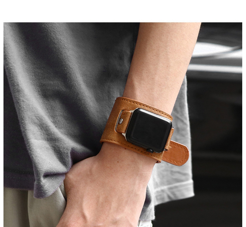 Fashion Red Wine Wishiwatch Leather Alloy Smart Watch (watchband),Men
