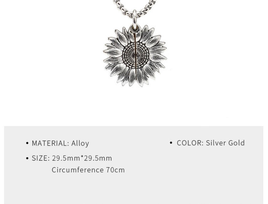 Fashion Silver Sunflower Openable Pendant Necklace,Pendants