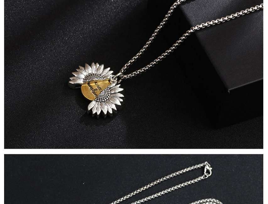 Fashion Golden Sunflower Openable Pendant Necklace,Pendants