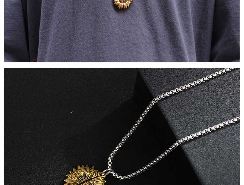 Fashion Silver Sunflower Openable Pendant Necklace,Pendants