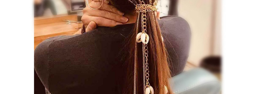 Fashion Set Fringed Shell Alloy Hair Chain,Body Chain