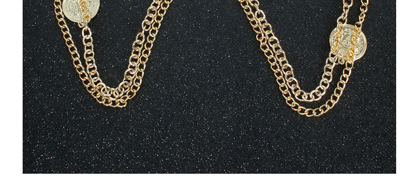 Fashion Round Gold Round Embossed Gold-plated Chuck Chain,Body Chain