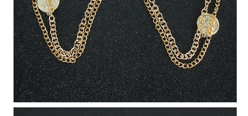 Fashion Round Gold Round Embossed Gold-plated Chuck Chain,Body Chain