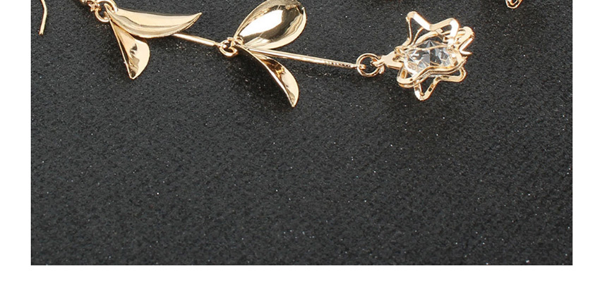 Fashion Pentagram Alloy Geometry Diamond-set Multi-layer Earrings,Drop Earrings