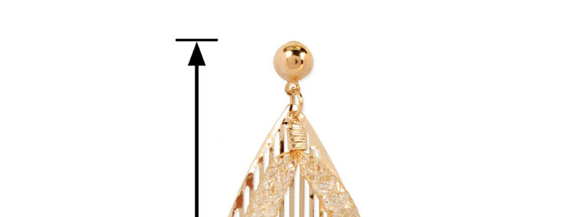 Fashion Golden Leaf Alloy Mesh Hollow Crystal Earrings,Drop Earrings