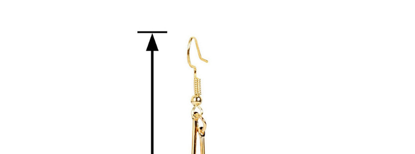 Fashion Golden Alloy Diamond Long Geometric Earrings,Drop Earrings