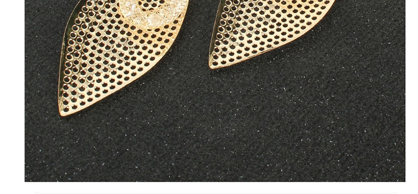 Fashion Golden Frosted Mesh Leaf Alloy Hollow Earrings,Drop Earrings