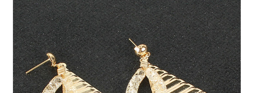 Fashion Golden Fringed Diamond Alloy Bump Earrings,Drop Earrings