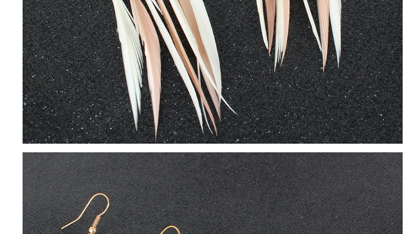 Fashion Black Tassel Feather Pearl Drop Oil Round Alloy Earrings,Drop Earrings