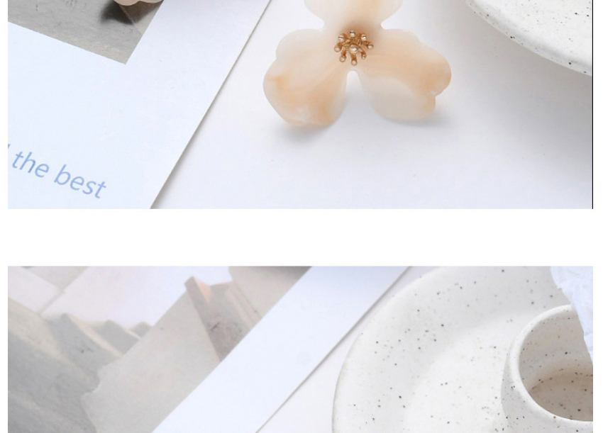 Fashion White Acrylic Flower Alloy Earrings,Stud Earrings