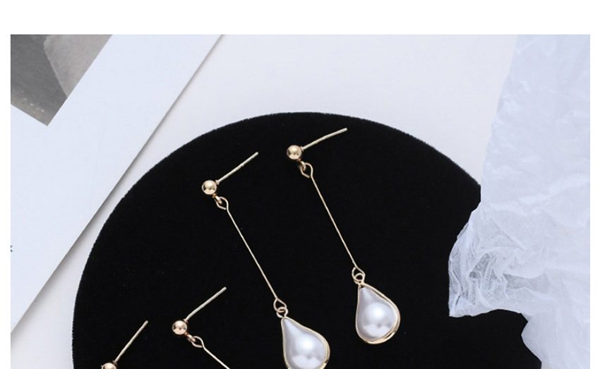 Fashion Round Pearl Water Drop Geometric Alloy Earrings,Drop Earrings