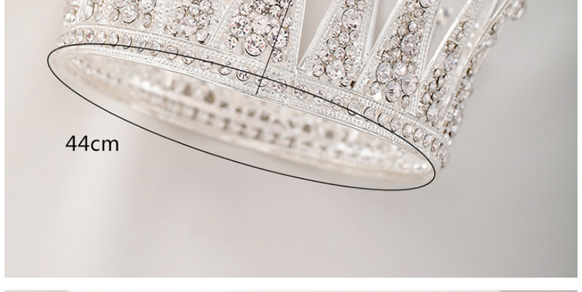 Fashion White Diamond-set Alloy Hollow Crown,Bridal Headwear