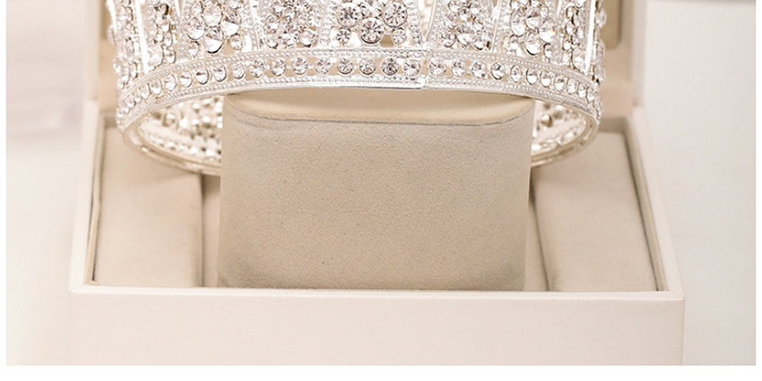 Fashion White Diamond-set Alloy Hollow Crown,Bridal Headwear