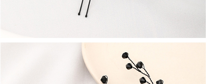 Fashion Black Handmade Resin Flower Branch U-shaped Hairpin,Hairpins