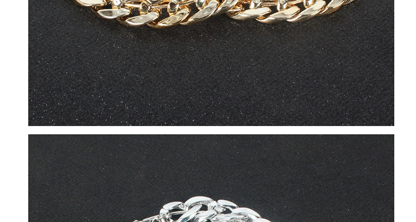 Fashion Large Silver Earrings Geometric Round Chain Alloy Earrings,Hoop Earrings