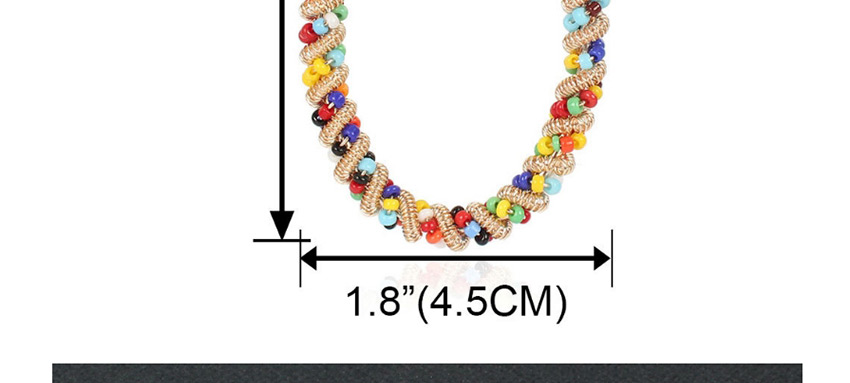 Fashion Love Color-contrasting Geometric Winding Rice Bead Braided Alloy Earrings,Drop Earrings