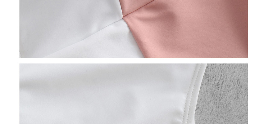 Fashion Pink Stitching Contrast One-piece Swimsuit,Swimwear Plus Size
