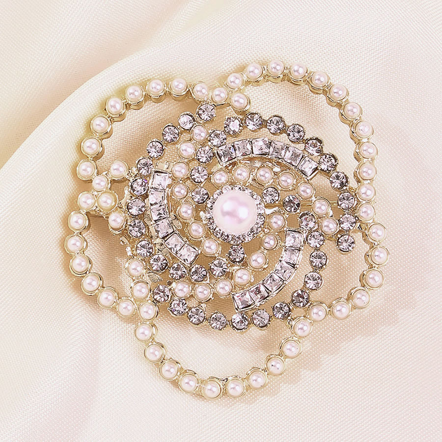 Fashion Golden Diamond Pearl Alloy Flower Brooch,Korean Brooches