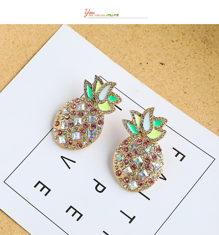 Fashion Color Pineapple Stud Earrings,Stud Earrings