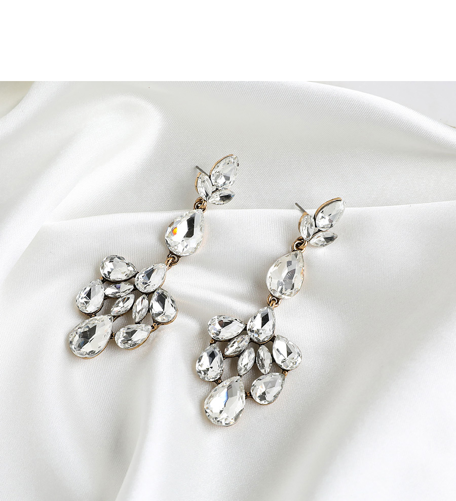 Fashion White Alloy Diamond Stud Earrings,Drop Earrings