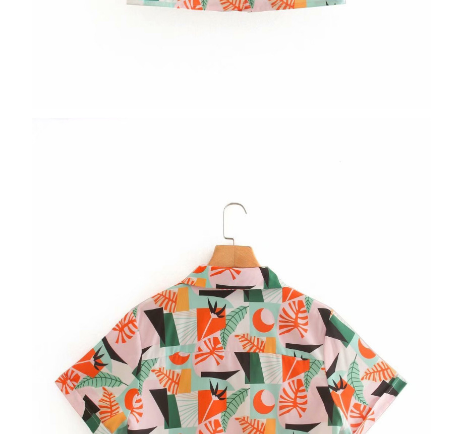 Fashion Color Mixing Loose Stripe Printed Geometric Shirt,Tank Tops & Camis