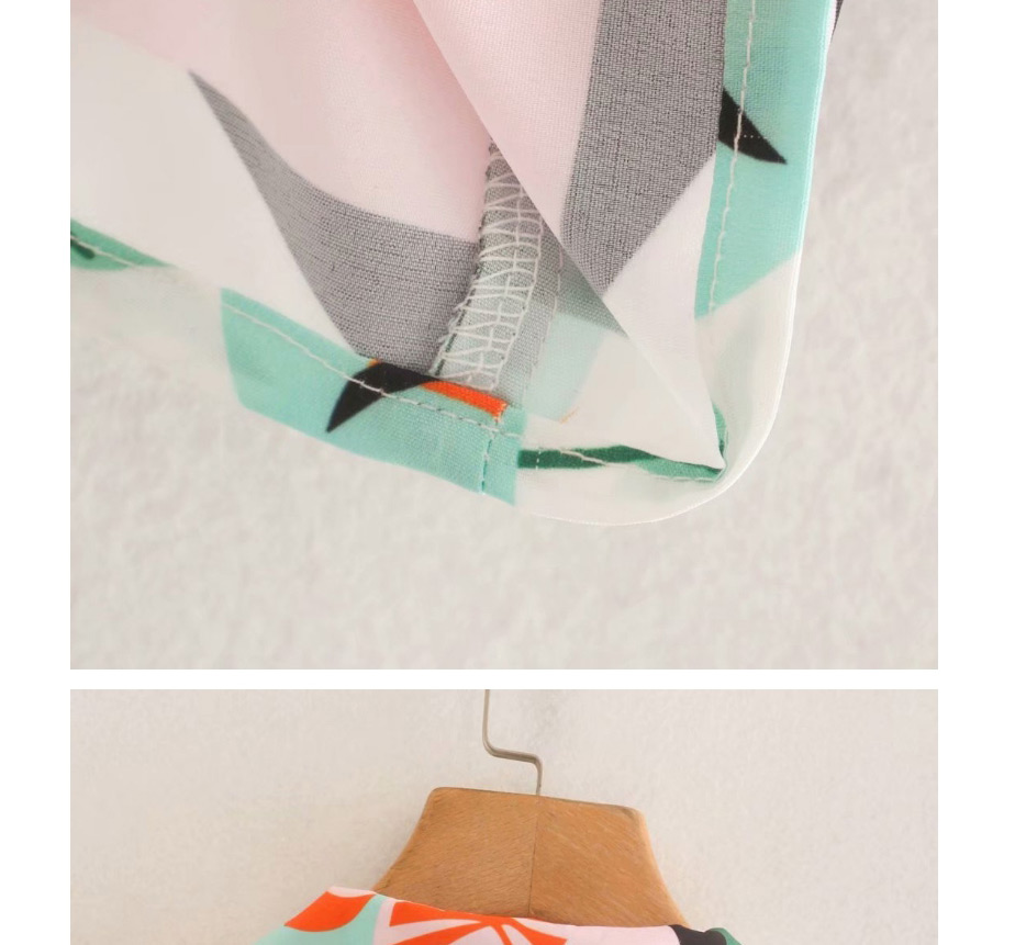 Fashion Color Mixing Loose Stripe Printed Geometric Shirt,Tank Tops & Camis