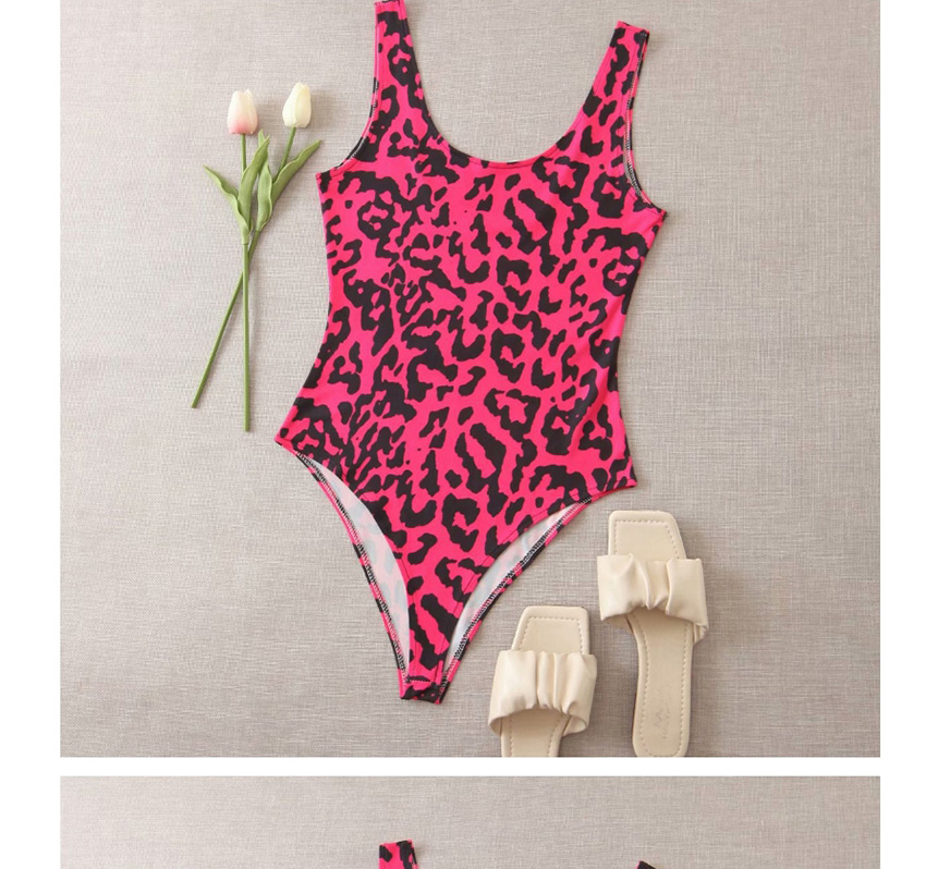 Fashion Red Leopard Flower Butterfly Print Slim Jumpsuit,One Pieces