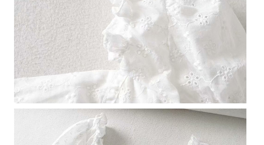 Fashion White Drawstring Stitching Puff Sleeve Sleeve Collar Shirt,Tank Tops & Camis