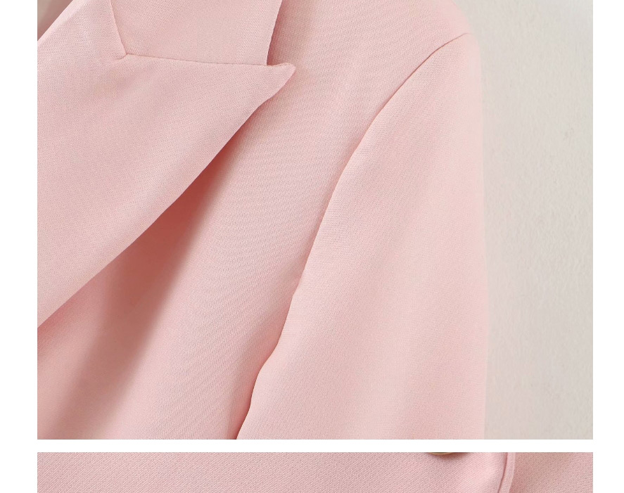 Fashion Pink Double-breasted Loose Blazer,Coat-Jacket