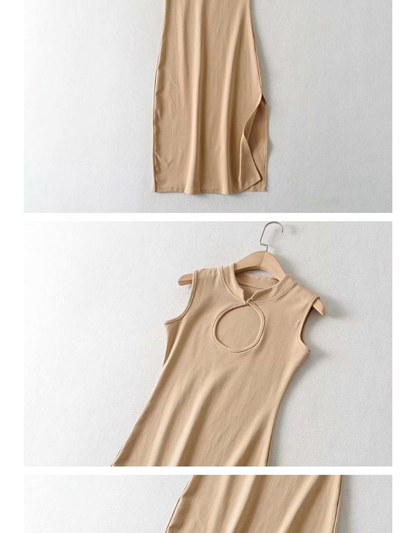 Fashion Gray Cheongsam Sleeveless Slim-out Split Dress,Mini & Short Dresses