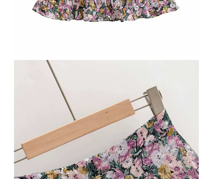 Fashion Purple Flower Floral Print A-line Skirt,Skirts