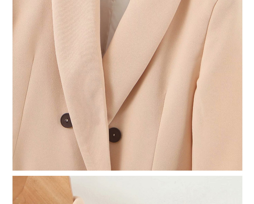 Fashion Beige Double Breasted Blazer,Coat-Jacket