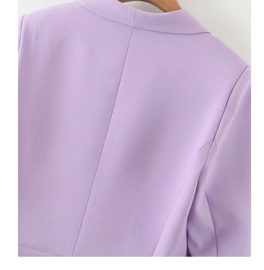 Fashion Purple Double-breasted Loose Blazer,Coat-Jacket